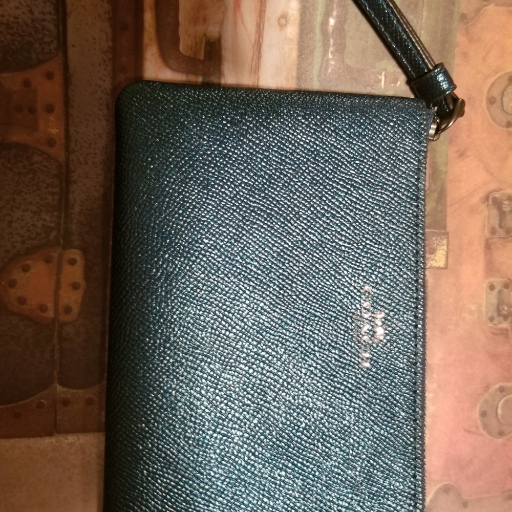 Coach wristlet teal